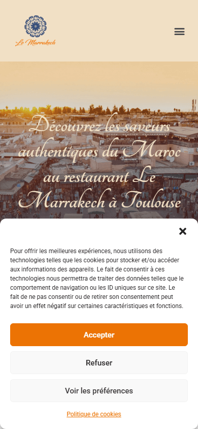 Capture mobile du projet Marrakech Restaurant