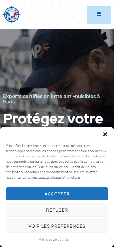 Capture mobile du projet Nuisible Pro